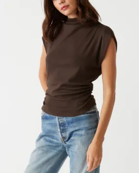 The Sleeveless Mock Neck Tee in Java