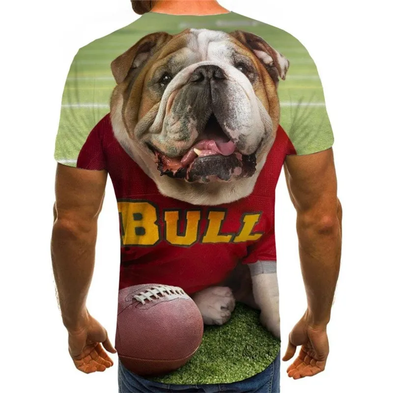 tshirt dog Puppy Cute animal 3D tshirt big Smart dogs male art costume Casual