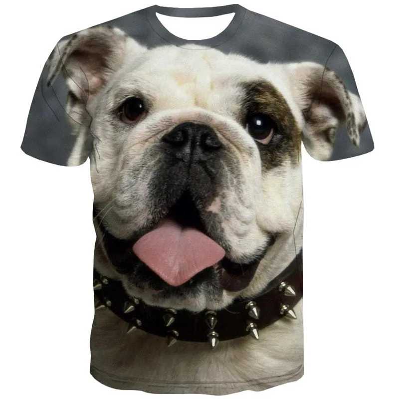 tshirts dog shirt tee Puppy Cute animal male big Smart dogs art costume Casual