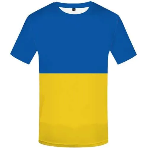 Union Flag T-shirt Men Ukraine T shirts Funny Harajuku T-shirts Graphic Blue Tshirt Anime Short Sleeve Punk Rock Men/women Tee