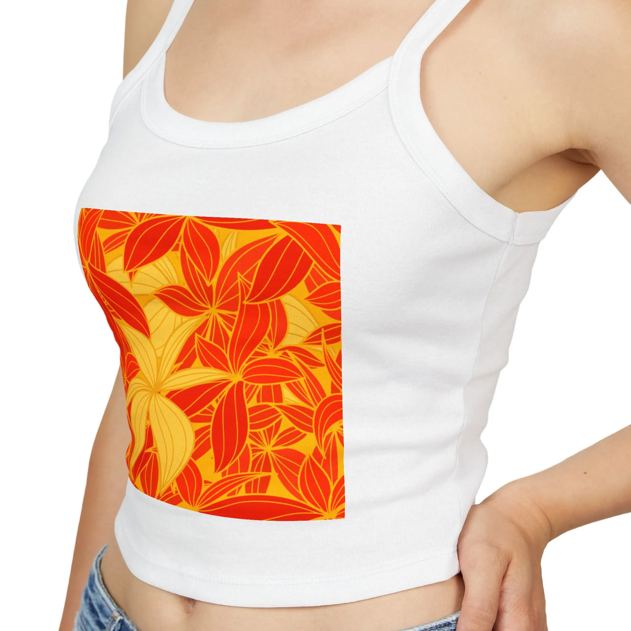 Vibrant Floral Women's Spaghetti Strap Tank Top - Perfect for Summer Days