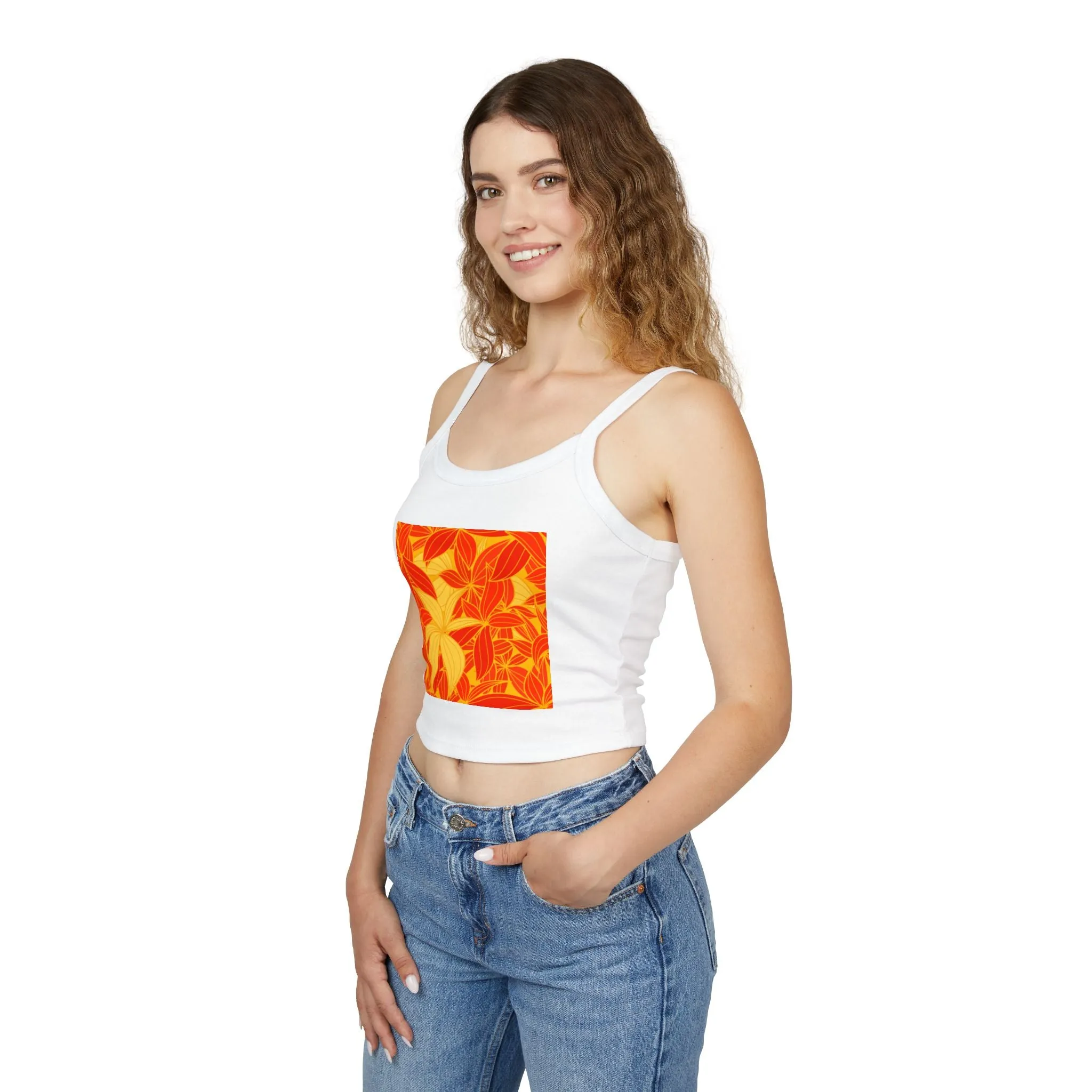 Vibrant Floral Women's Spaghetti Strap Tank Top - Perfect for Summer Days