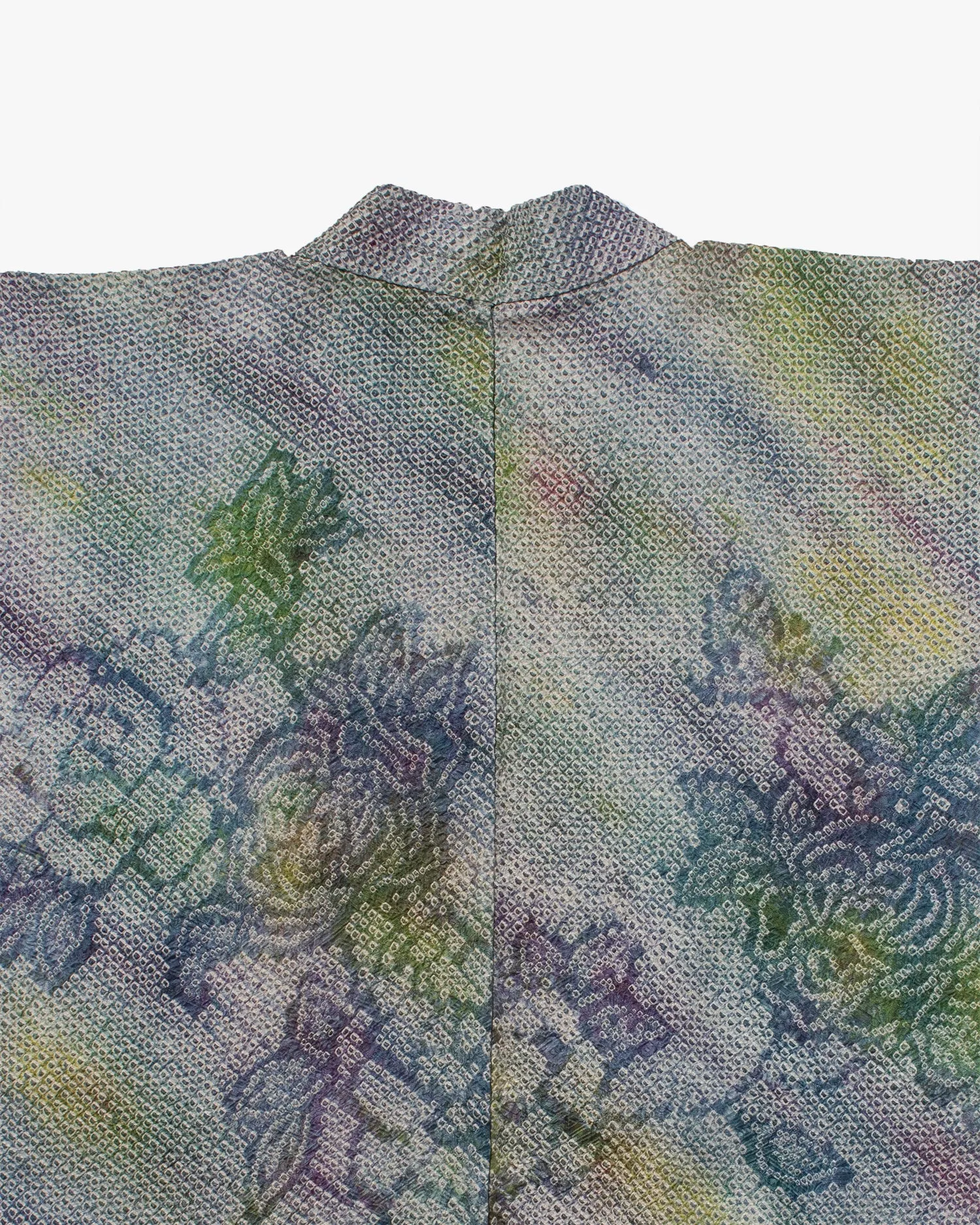 Vintage Haori Jacket, Full Shibori, Cool Gradient with Roses