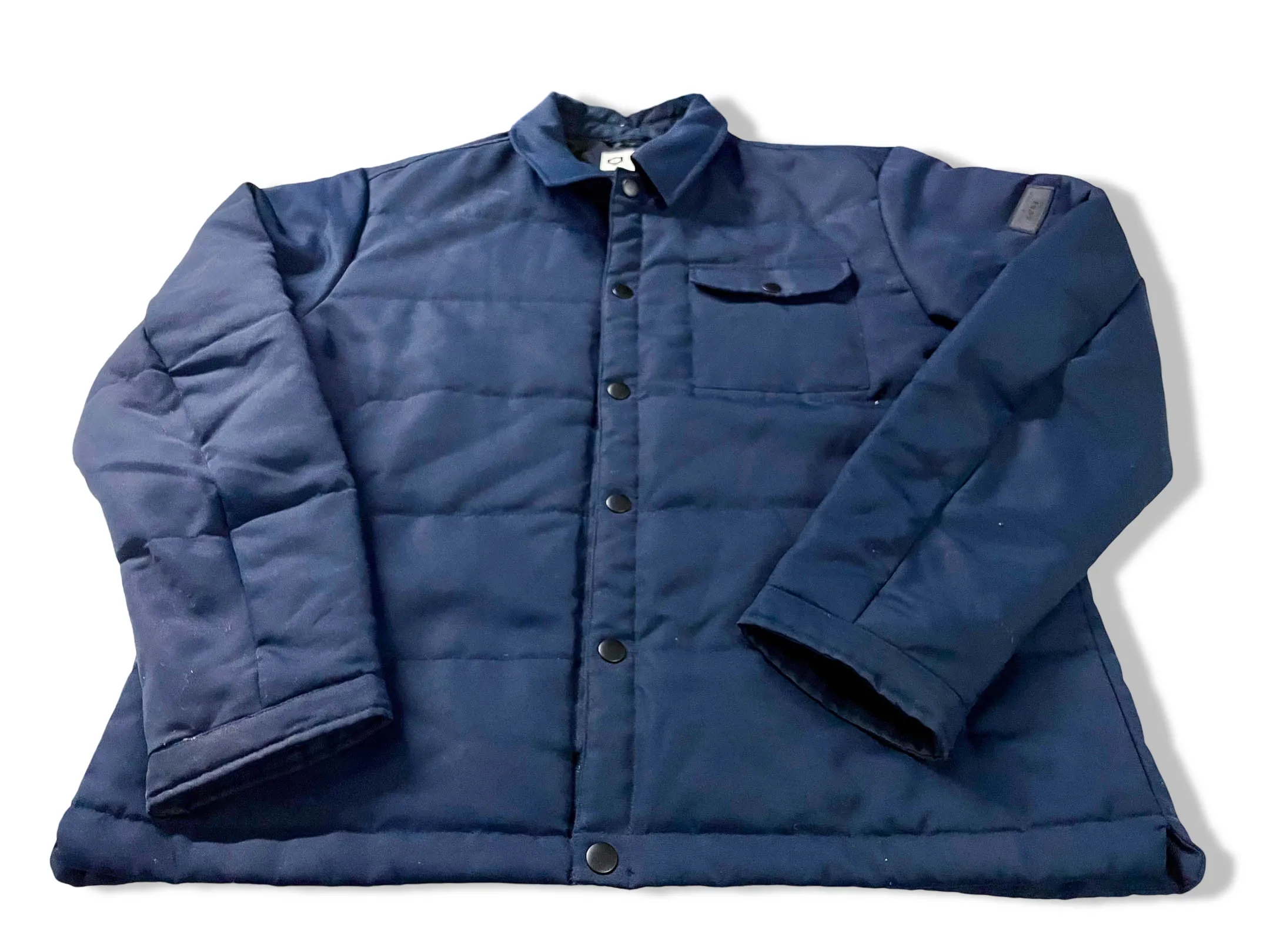 Vintage Men's Jack & jones Navy blue padded quilted jacket in XXL|L31 W23| SKU 4100