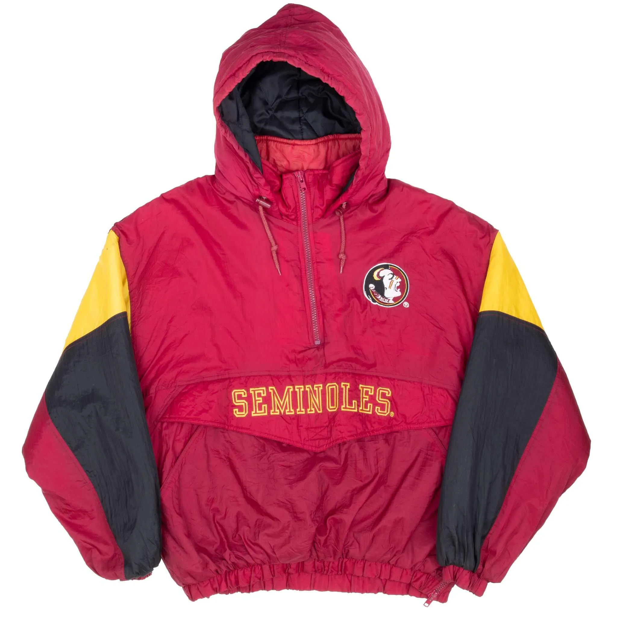 VINTAGE NCAA FLORIDA STATE SEMINOLES HEAVY PULLOVER JACKET XL 1990S