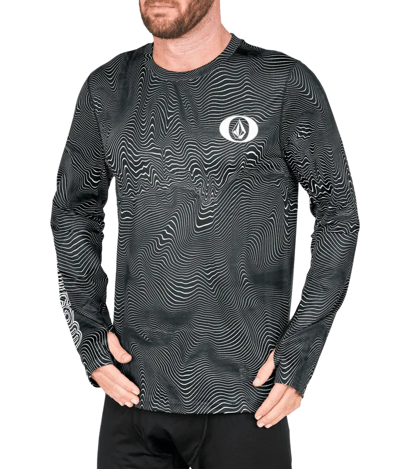 VOLCOM V-Science Crew Base Layer Top Black Print