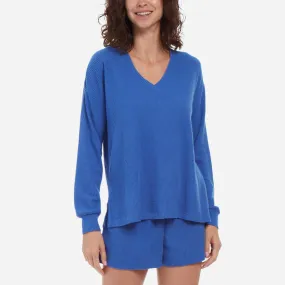 Waffle Knit Long Sleeve Lounge Top