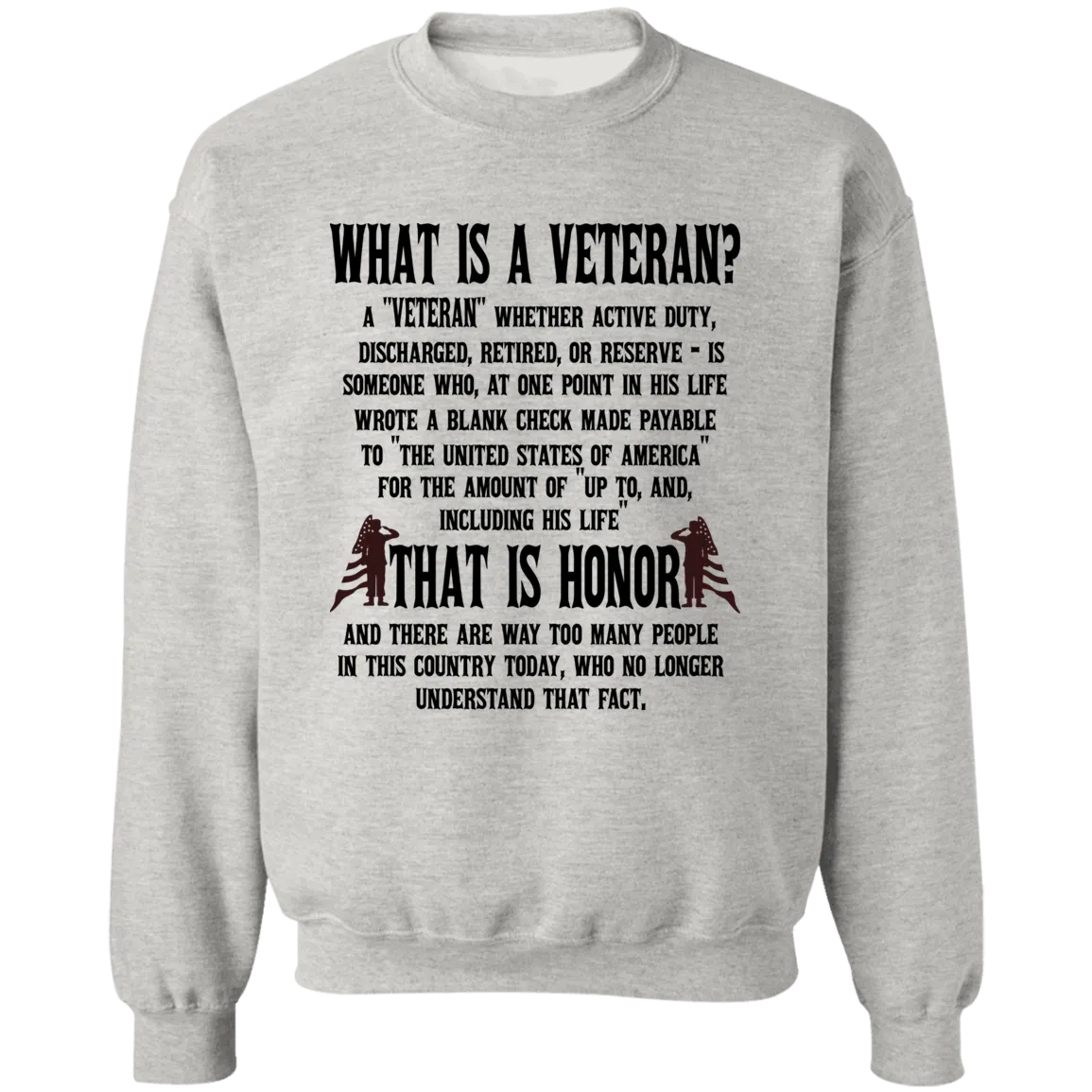 What is a Veteran? Men's Pullover Crewneck Sweatshirt 8 oz