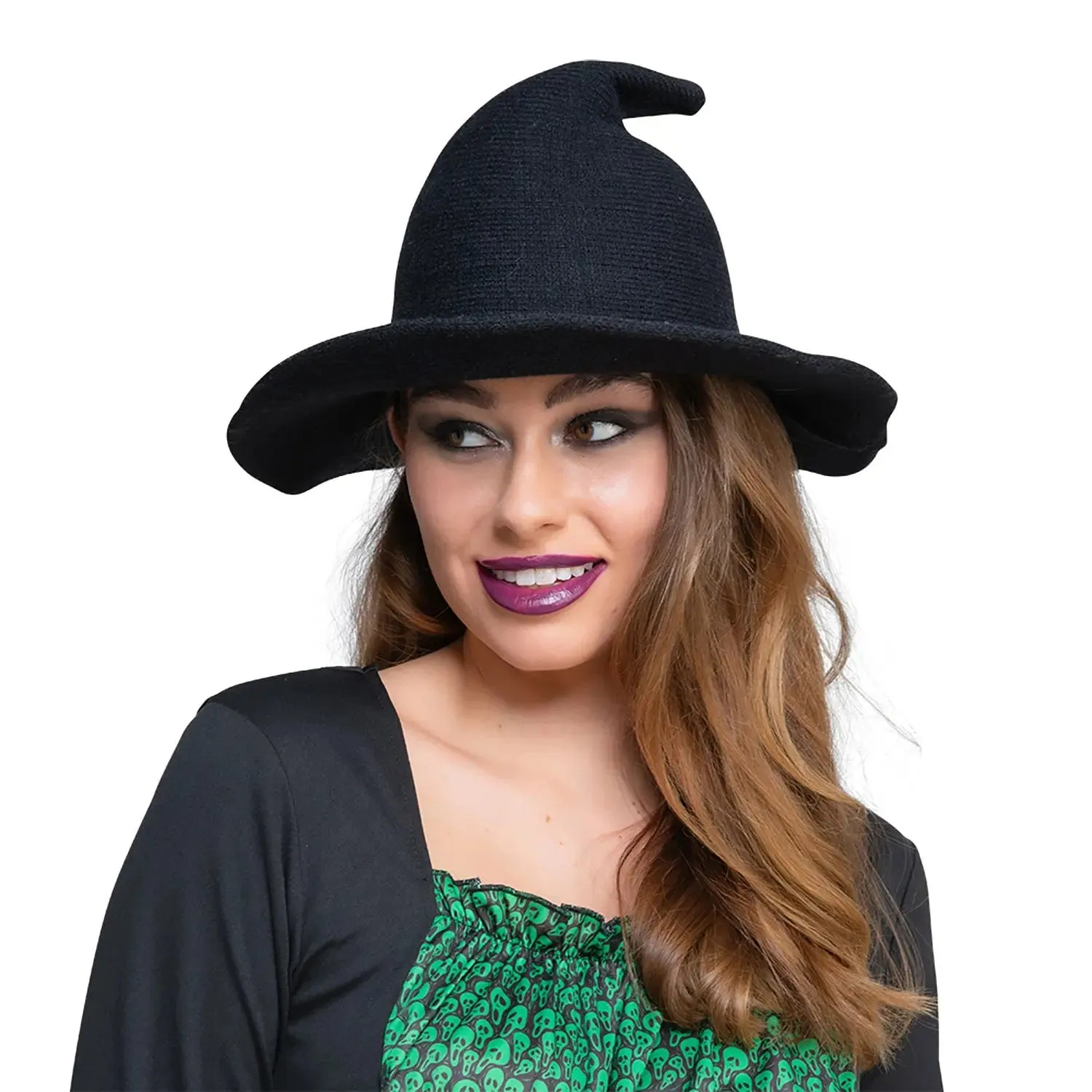 Witch Hat Black Knitted Gothic Vintage Retro Style Fancy Dress