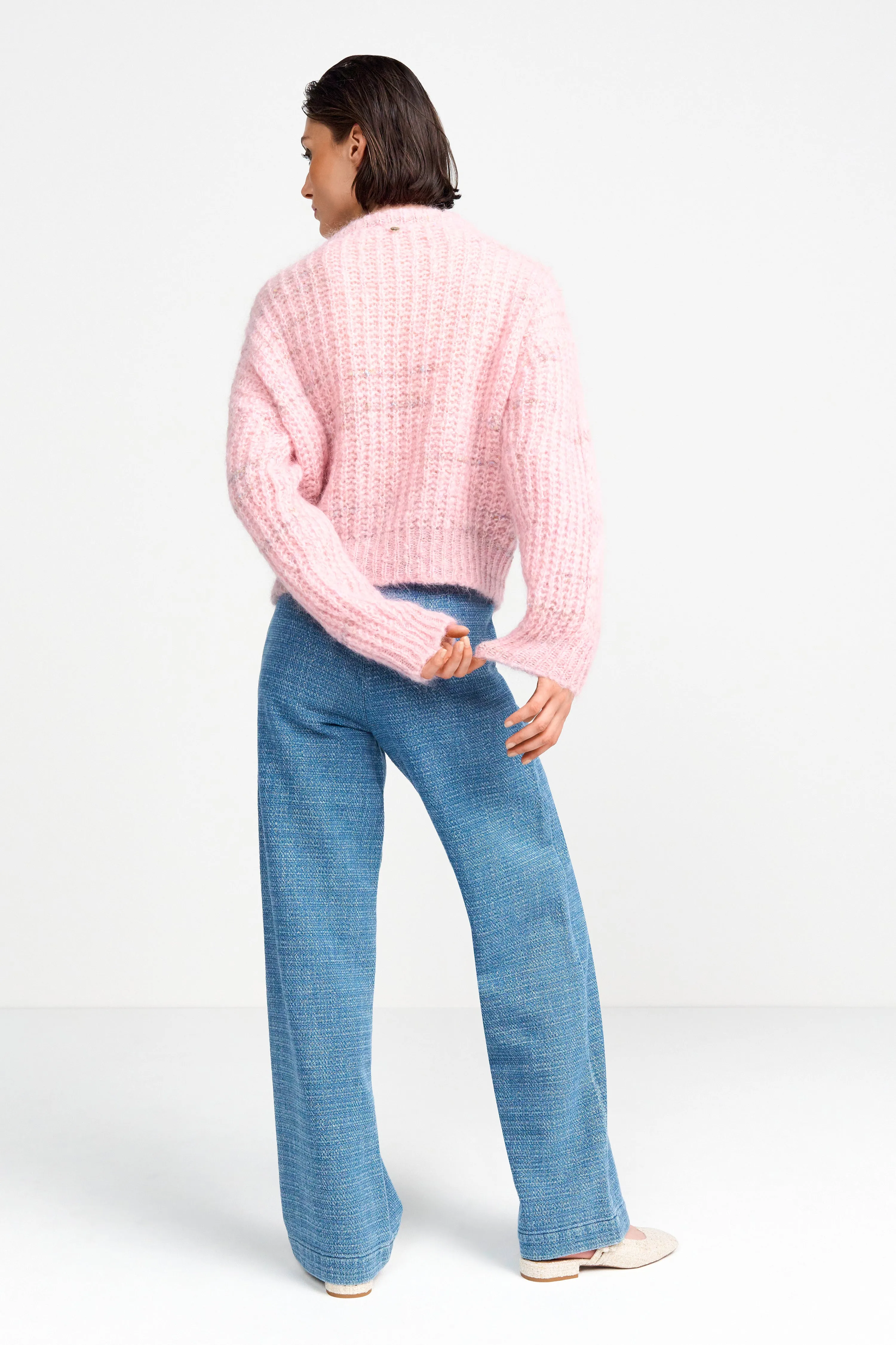 Wollpullover in Pastellrosa