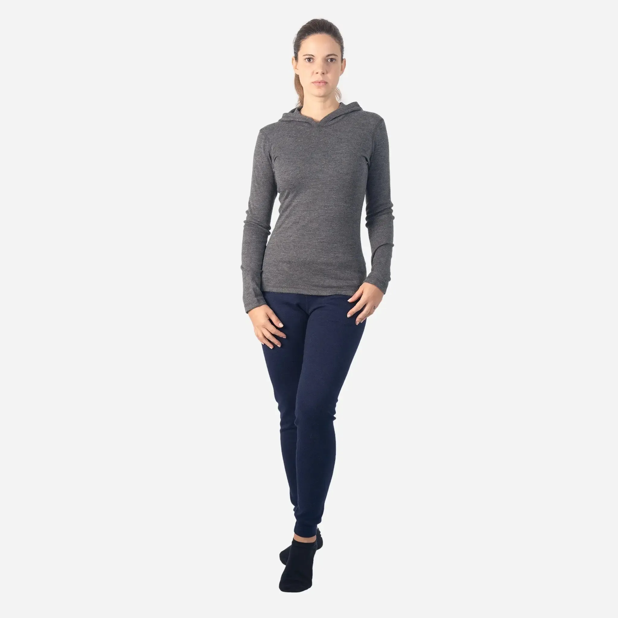 Women's Alpaca Wool Pullover Hoodie: 300 Lightweight