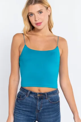 Women's Elastic Strap Two Ply Dty Brushed Knit Cami Top