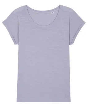 Womens Stella Rounders slub rolled sleeve slub t-shirt (STTW112) | Lavender