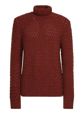 Woven knit pullover bordeaux