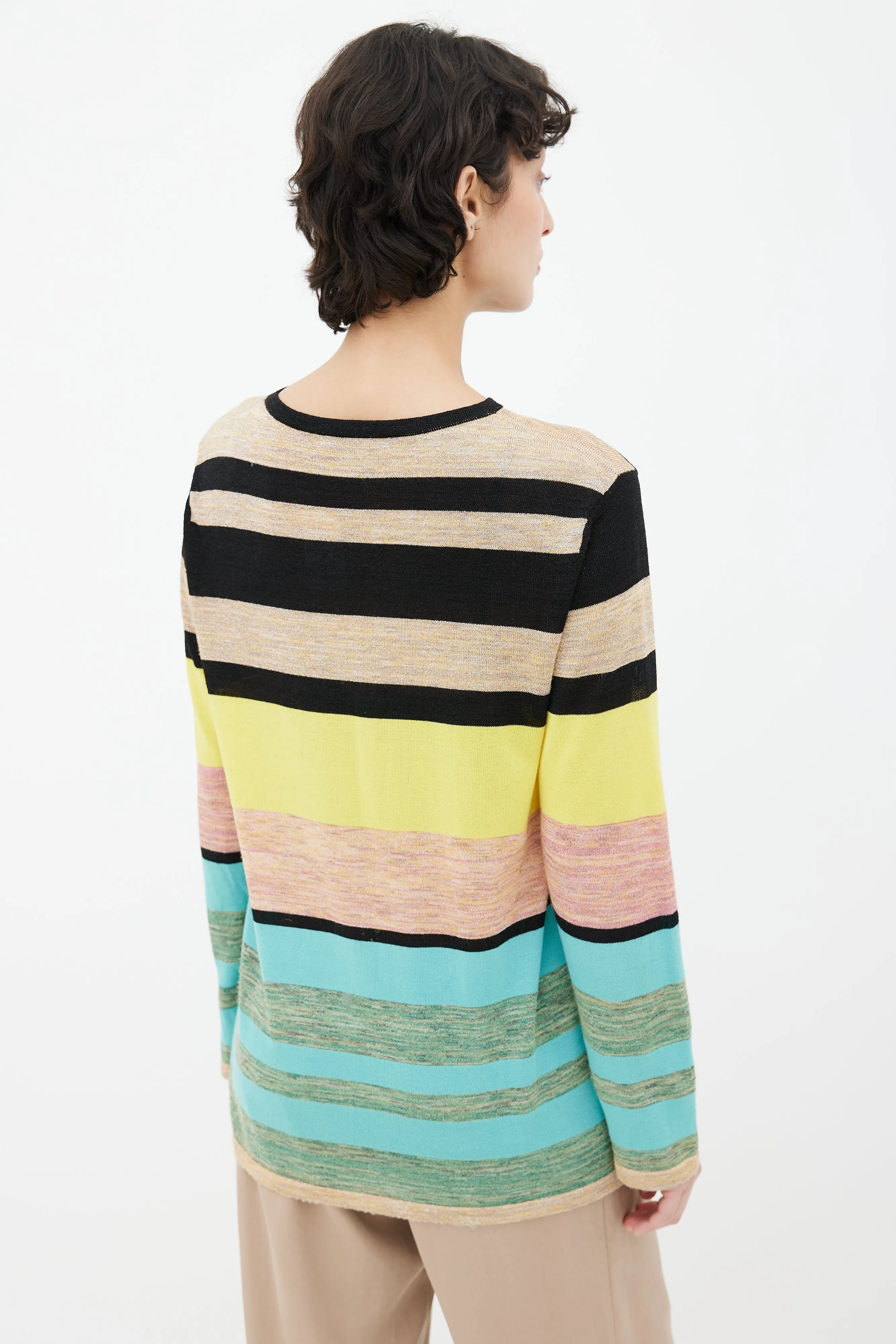 Yellow & Multicolor Metallic Knit Top