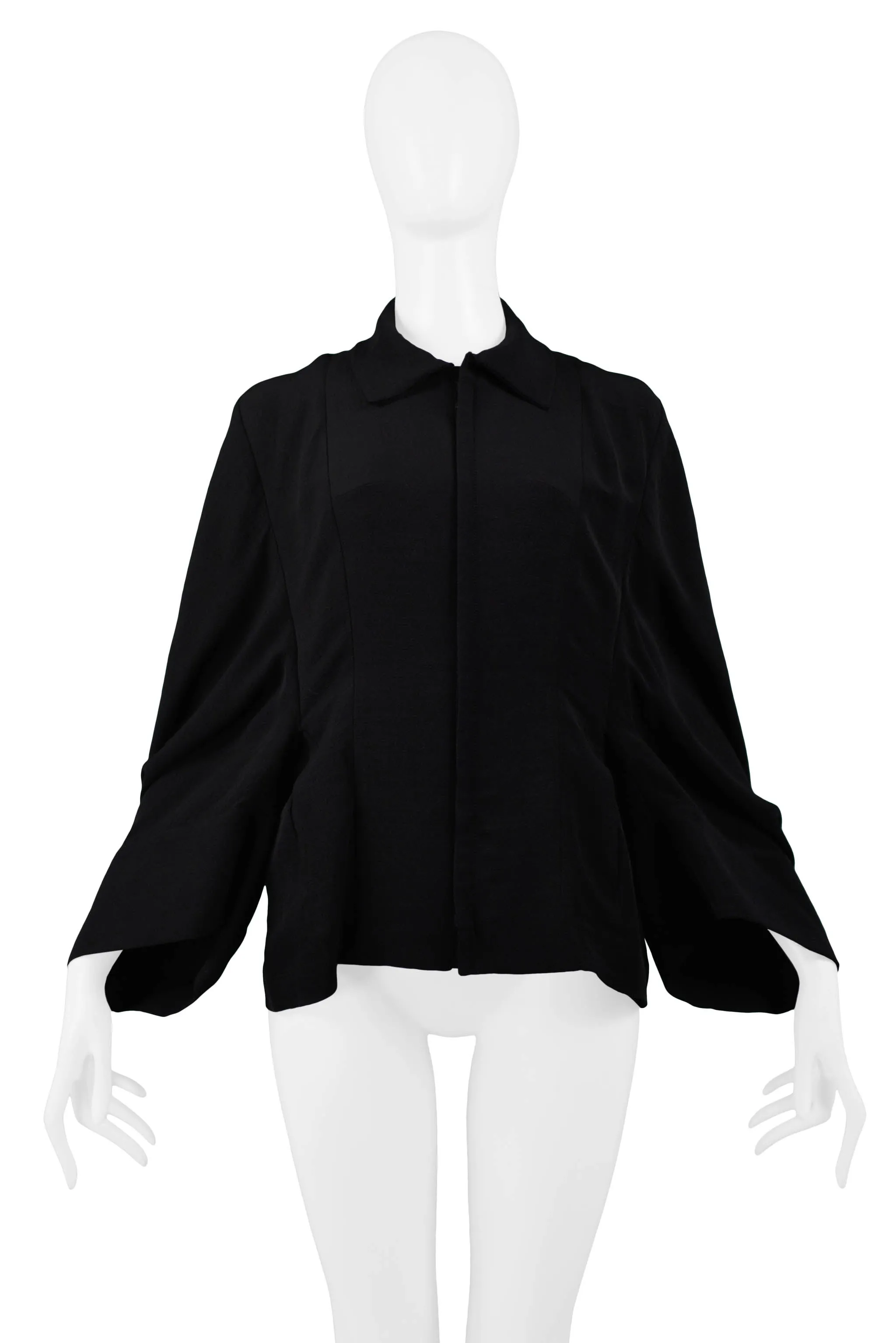 YOHJI YAMAMOTO BLACK ZIP FRONT KIMONO JACKET 2009